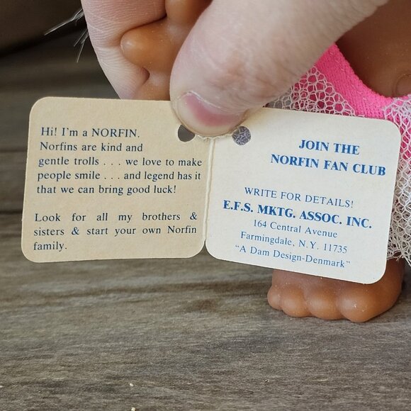 VTG Norfin‎ Troll Doll Ballerina Pink Tutu White Hair W Tag 5400 1986 5 Inches - Picture 7 of 11